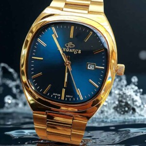 ساعت مچی مردانه Elegance طلایی با صفحه آبی