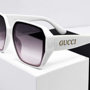 عینک آفتابی زنانه گوچی سفید لنز رنگی