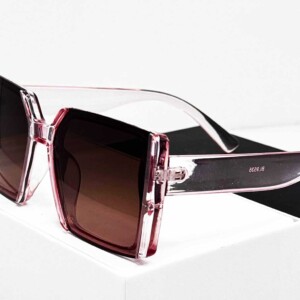 عینک آفتابی مربعی زنانه گرادینت صورتی(فریم کریستالی ,uv400)