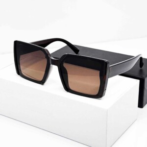 عینک آفتابی مربعی زنانه گرادینت قهوه ای(فریم کریستالی ,uv400)